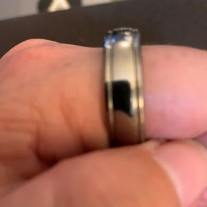 Men’s Brushed Titanium Domed Comfort-Fit Ring (6mm)